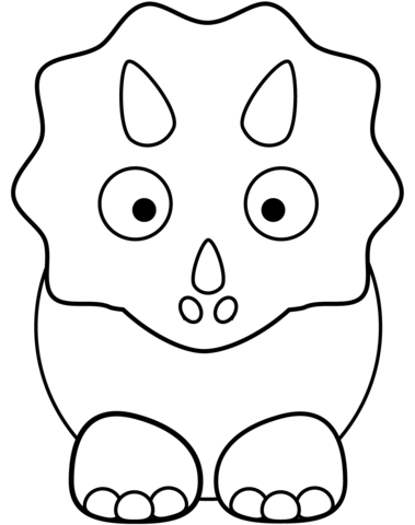 Cartoon Triceratop Coloring Page